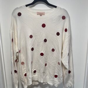 Philosophy Cream Sweater with Red Dots size 3XL
